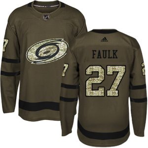 Herren Carolina Hurricanes Eishockey Trikot Justin Faulk #27 Authentic Grün Salute to Service